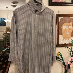 Arrow Men’s Light Blue and White Striped Button-Down Shirt
